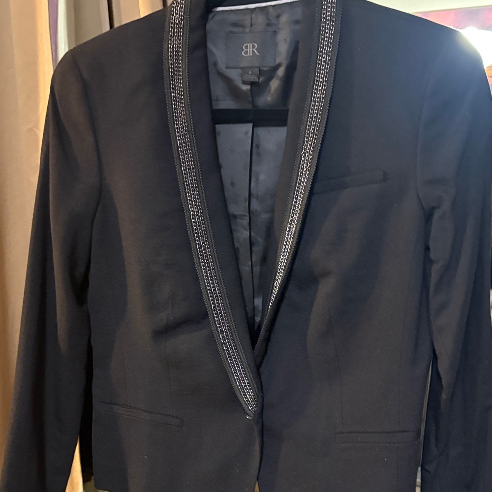 Banana Republic Black Blazer with Silver Trim SZ 8